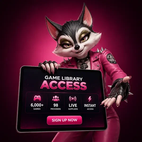 Procione sicuro presenta tablet che mostra oltre 6.000 giochi dopo l'iscrizione Rockyspin